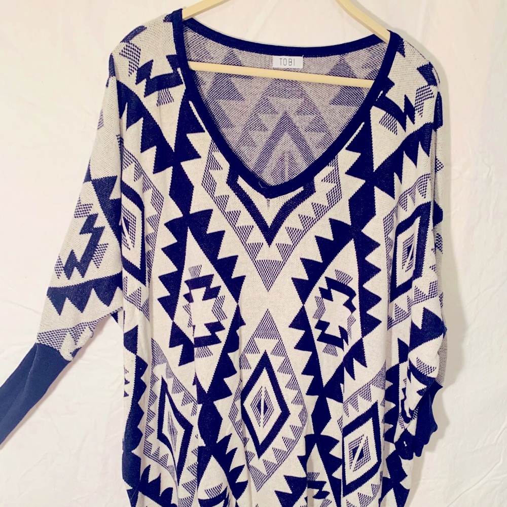 Tobi Oversized Aztec Pattern Sweater